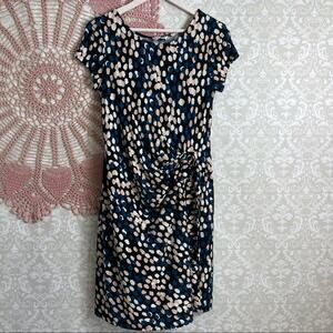 5/$30 Leota Sheath Tie Front Ruched Sheath Sleeveless Knee Length Dress M